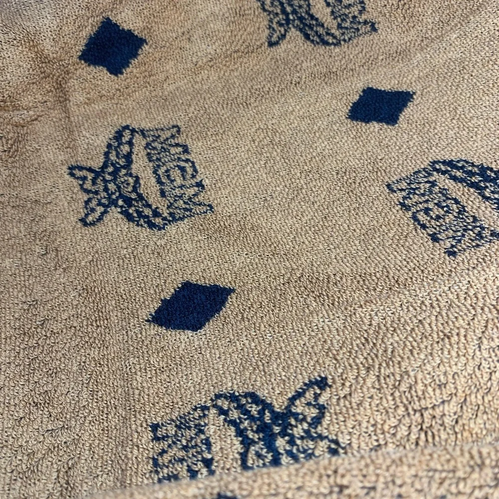MCM Tan and Black Bath Towel